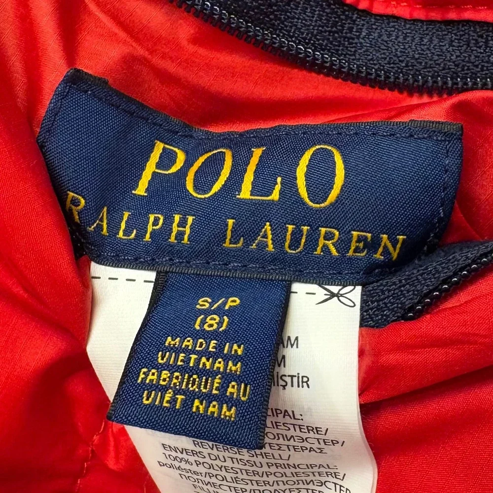 Polo Ralph Lauren Puffer Vest Kids 8 Red Navy Reversible Down Quilted Vest NEW